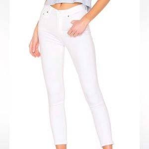 Citizens of Humanity Rocket Crop High Rise Skinny White Womens Size 24